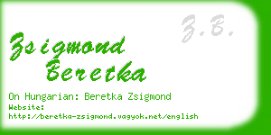 zsigmond beretka business card